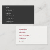 Hello Simple Text Visitenkarte (Vorne/Hinten)