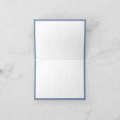 Hello Simple Typografy Minimalistisch Blue & White Karte (Innenseite)