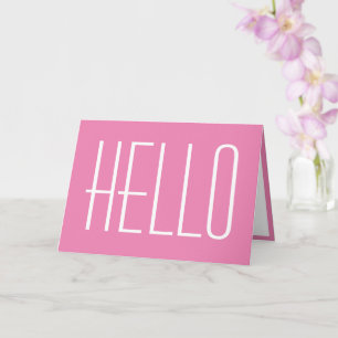 Hello Simple Typografy Minimalistisch Girly Pink Karte