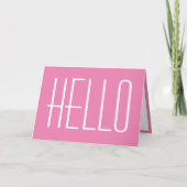 Hello Simple Typografy Minimalistisch Girly Pink Karte (Vorderseite)