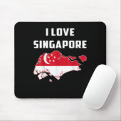 Hello Singare I Liebe Singare Map Flag Proud Singa Mousepad (Mit Mouse)