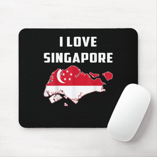 Hello Singare I Liebe Singare Map Flag Proud Singa Mousepad (Mit Mouse)