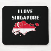 Hello Singare I Liebe Singare Map Flag Proud Singa Mousepad (Vorne)