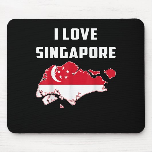Hello Singare I Liebe Singare Map Flag Proud Singa Mousepad (Vorne)