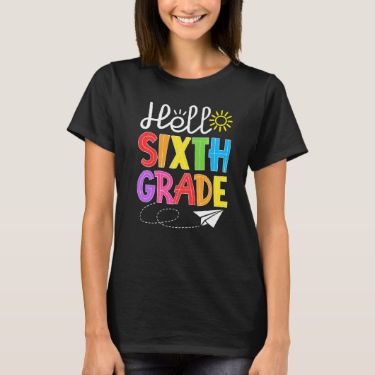 Hello Sixth Grade Fun 6Th Grade Back to School St T-Shirt (Vorderseite)