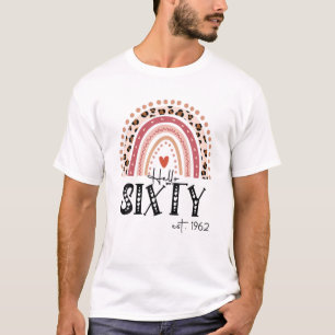 Hello Sixty Est 1962 Happy 60th Birthday Rainbow L T-Shirt