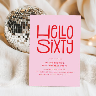 HELLO SIXTY Moderner 60. Geburtstag Einladung