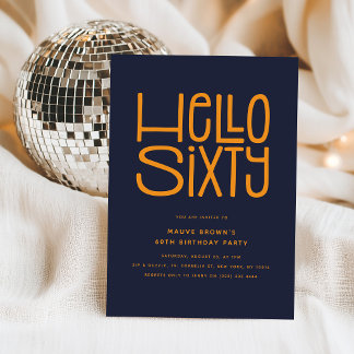 HELLO SIXTY Moderner 60. Geburtstag Einladung