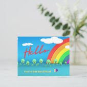 Hello Snail Mail Postkarte (Stehend Vorderseite)