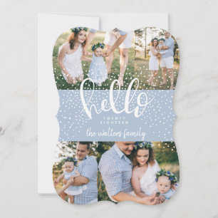 HELLO SNOW NEW YEAR CARD FEIERTAGSKARTE