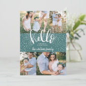 HELLO SNOW NEW YEAR CARD FEIERTAGSKARTE (Stehend Vorderseite)