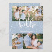 HELLO SNOW NEW YEAR CARD FEIERTAGSKARTE (Vorne/Hinten)