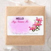 Hello Social Group Meeting Poppies Paper Name Tag (Insitu)