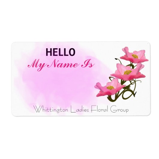 Hello Social Group Meeting Poppies Paper Name Tag (Vorne)