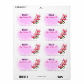 Hello Social Group Meeting Poppies Paper Name Tag (Vorne)