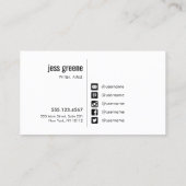 HELLO Social Media Icons Networking Business Card Visitenkarte (Rückseite)