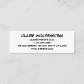 HELLO Speech Bubble Fun Blue Comic Book Mini Visitenkarte (Rückseite)