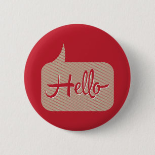 Hello Speech Bubble Red Button