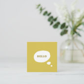 Hello-Speech Buble Business modern, minimalistisch Quadratische Visitenkarte (Stehend Vorderseite)