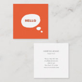 Hello-Speech Buble Business modern, minimalistisch Quadratische Visitenkarte (Vorne/Hinten)