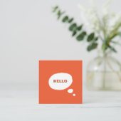 Hello-Speech Buble Business modern, minimalistisch Quadratische Visitenkarte (Stehend Vorderseite)