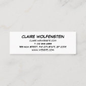 HELLO Sprechblase Spaß Retro Comic Buch Mini Visitenkarte (Rückseite)