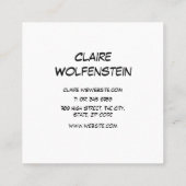 HELLO Sprechblase Spaß Retro Comic Buch Quadratische Visitenkarte (Rückseite)