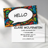 HELLO Sprechblase Spaß Retro Comic Buch Visitenkarte