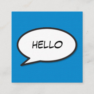 HELLO Sprechblase Spaß Retro-Comicbuch Quadratische Visitenkarte