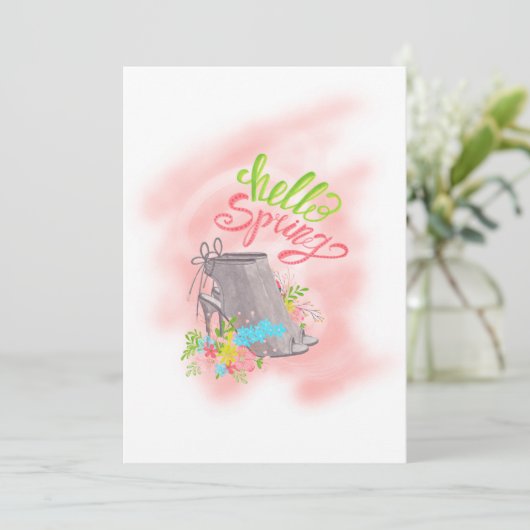 Hello Spring Birthday Tee Party Einladung (Stehend Vorderseite)