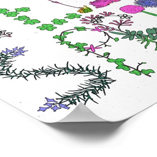 Hello Spring Blumen Poster (Ecke)