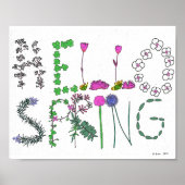 Hello Spring Blumen Poster (Vorne)