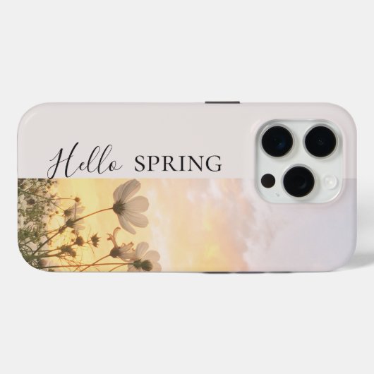 Hello Spring, Boho Wildflower Sunset Case-Mate iPhone Hülle (Rückseite (Horizontal))