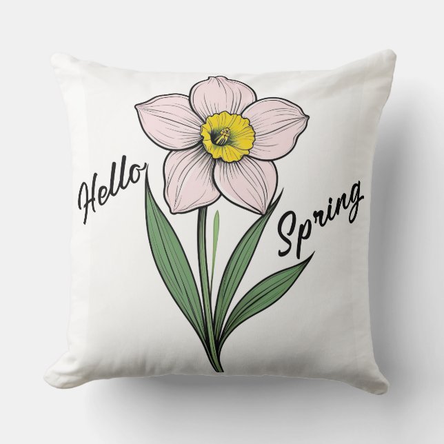 Hello Spring Daffodil Kissen (Vorderseite)