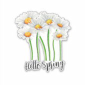 Hello Spring, Daisy Blume Design Aufkleber (Vorderseite)