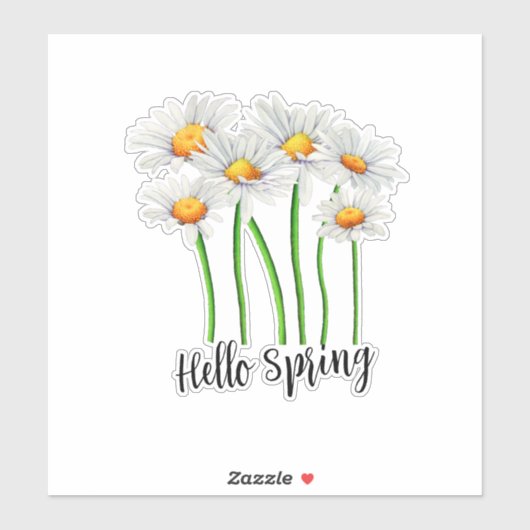Hello Spring, Daisy Blume Design Aufkleber (Blatt)