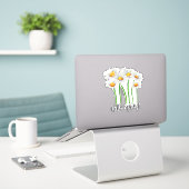 Hello Spring, Daisy Blume Design Aufkleber (Laptop auf Schreibtisch)