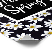 Hello Spring Daisy Floral Pattern Poster (Ecke)