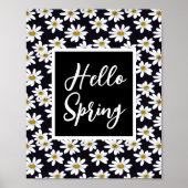 Hello Spring Daisy Floral Pattern Poster (Vorne)
