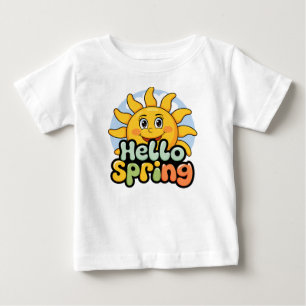Hello Spring: Die Sonne lächelt und der blaue Himm Baby T-shirt