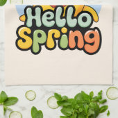 Hello Spring: Die Sonne lächelt und der blaue Himm Geschirrtuch (Gefaltet)