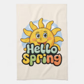 Hello Spring: Die Sonne lächelt und der blaue Himm Geschirrtuch (Vertikal)
