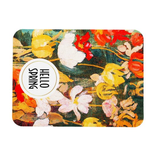 Hello Spring. Fine Art Custom Easter Gift Magnet (Horizontal)