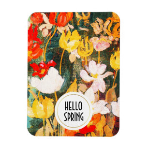 Hello Spring. Fine Art Custom Easter Gift Magnet