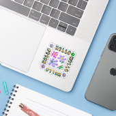 Hello Spring Floral Decorated Sticker (Laptop mit iPhone)