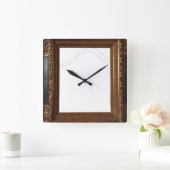 Hello Spring Floral Wreath Clock – A Celebration o Quadratische Wanduhr (Zuhause)