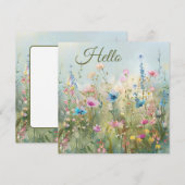 Hello Spring Flowers Grußkarte (Vorne/Hinten)