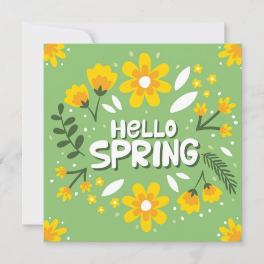 Hello Spring Flowers Grußkarte (Vorderseite)