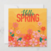Hello Spring Flowers Grußkarte (Vorderseite)