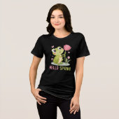 Hello Spring Frog, Nature Lover Tri-Blend Shirt (Vorderseite voll)